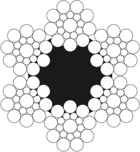 Канат д. 18,5мм, 6x19S-FC (1-9-9), м.гр. 1770, цинк клас B, ліве хрестове zS